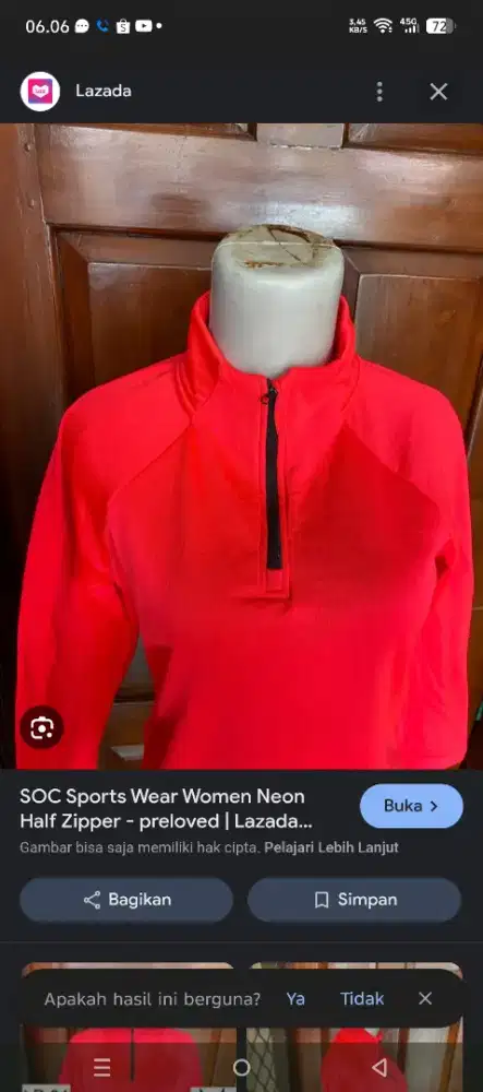 Half zipper 1 X pemakaian