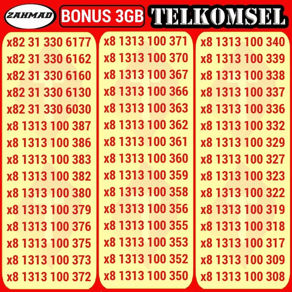 TSEL-A) NOCAN Telkomsel Bonus Kuota kartu perdana nomor cantik simpati