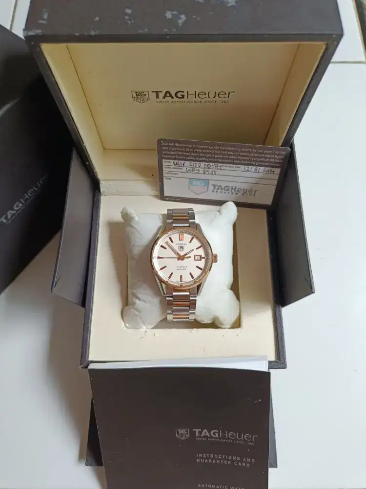 Tag heuer Carrera calibre 5 WAR215D original fullset rantai panjang
