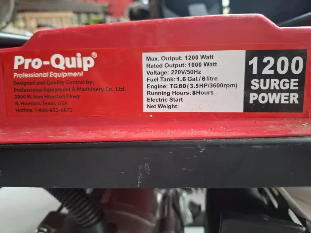 Genset 1200 watt kondisi baru tidak jadi pakai,  bahan bakar bensin