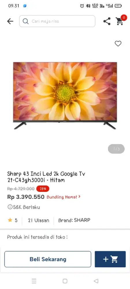Promo TV 43 inch sharp