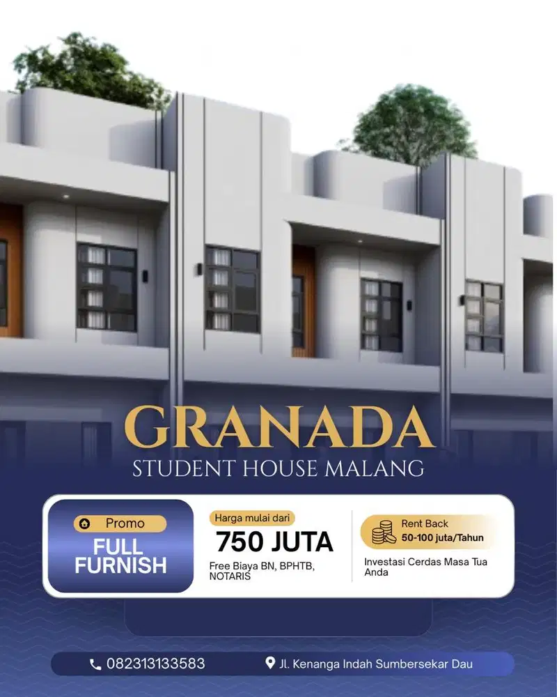 Rumah kos indent 7KT 7KM full furnish dekat UIn 3 Malang UMM