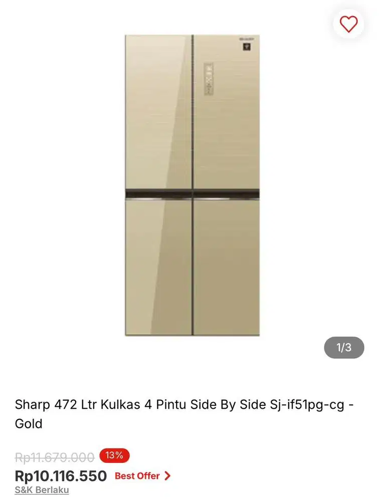 Sharp kulkas 4 pintu bisa cicilan syarat ktp