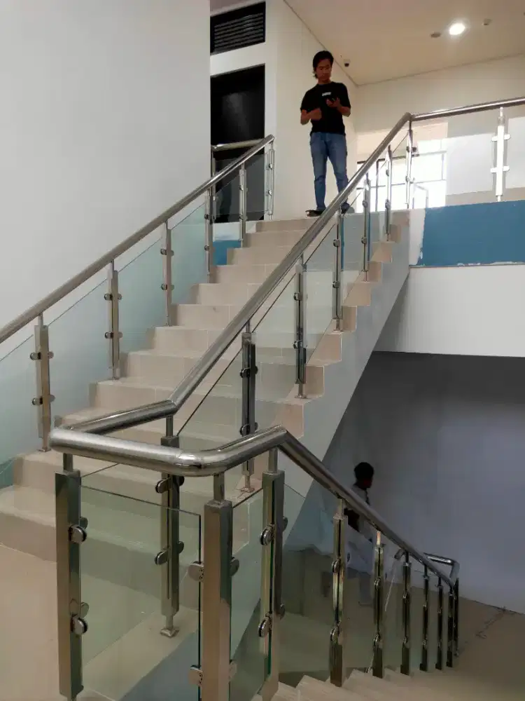 Balkon reling Stainles steel kaca