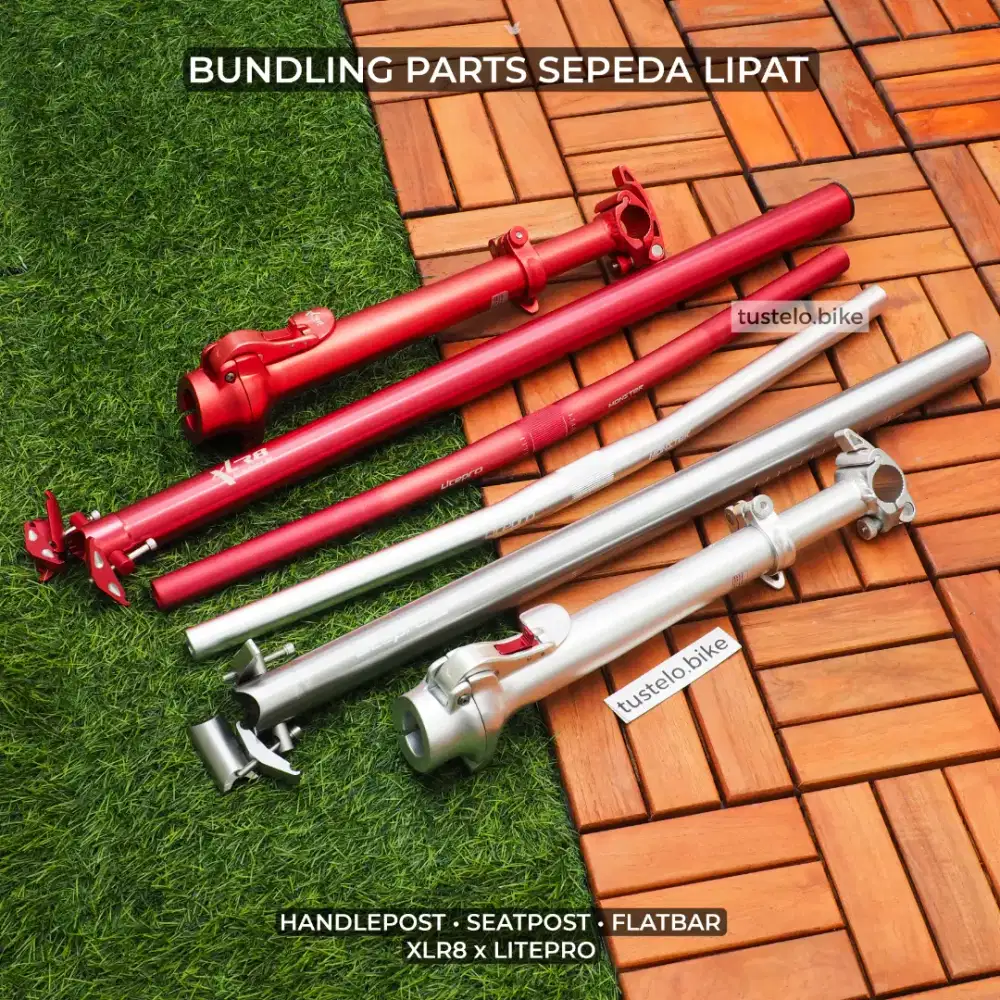 Bundling Paket Handlepost Seatpost XLR8 Flatbar Litepro Sepeda Lipat