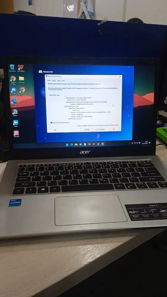 Dijual Laptop ACER ASPIRE 5 Intel Core i3 3,2 Jt (Nego Halus) - BU