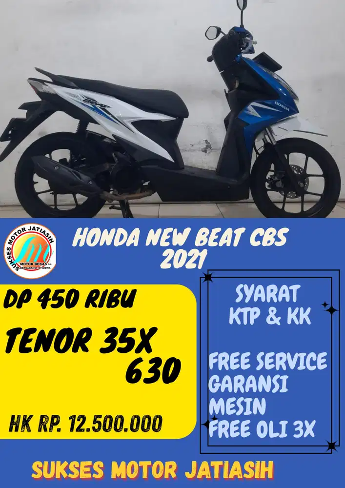 DP MURAH HONDA NEW BEAT CBS 2021 DP 450 RIBU BISA CASH/KREDIT