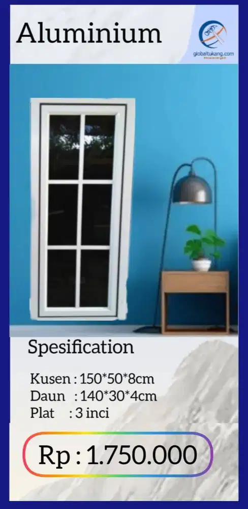Jual Jendela Aluminium full set kota Padang
