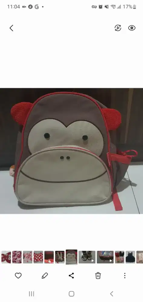 Tas ransel sekolah skp hop monkey mother care original