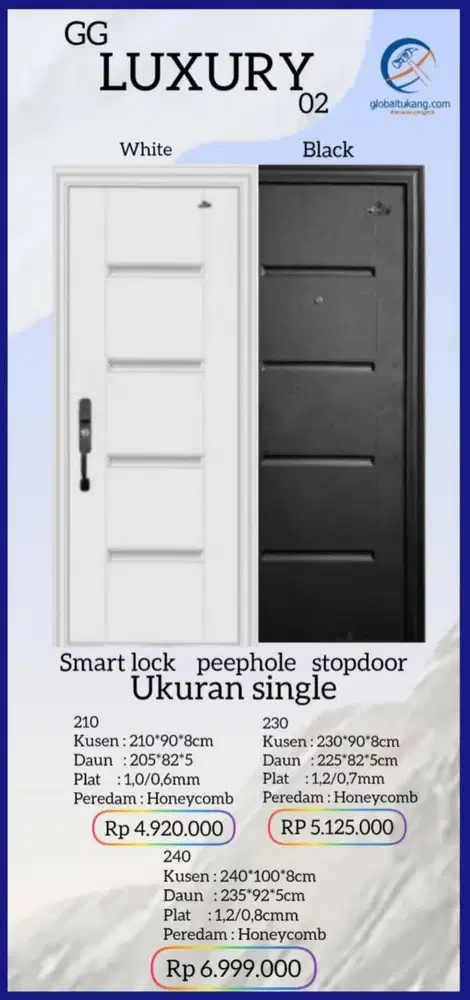 Jual Pintu baja minimalis kekuatan maximal kota Padang2350