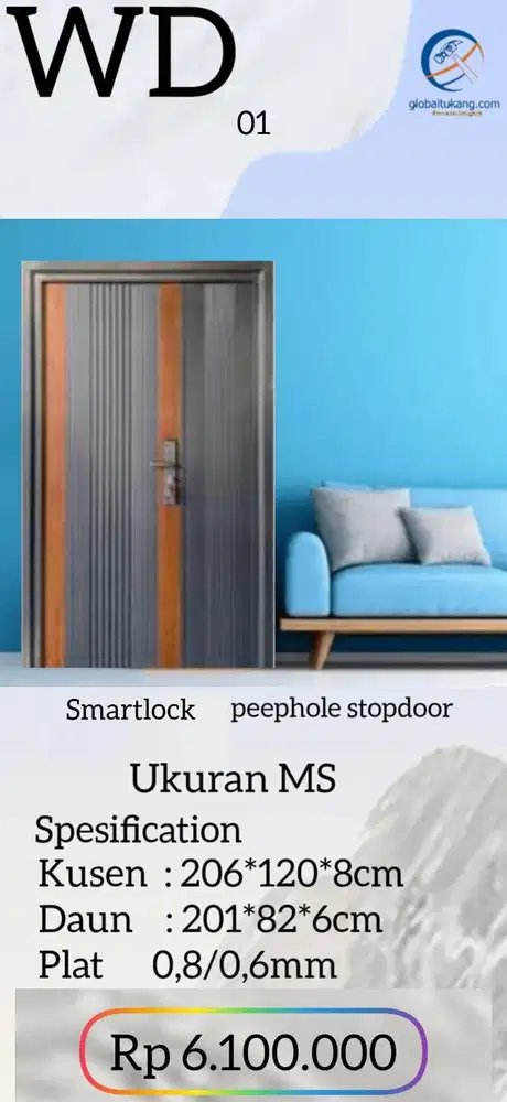 Jual Pintu baja anti muai anti rayap kota Padang