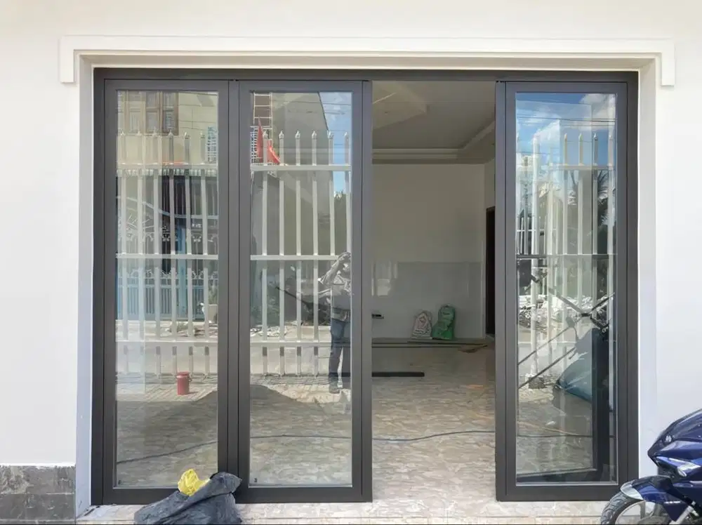 Menerima Pasang pintu jendela alumunium, sliding lipat swing Bandung