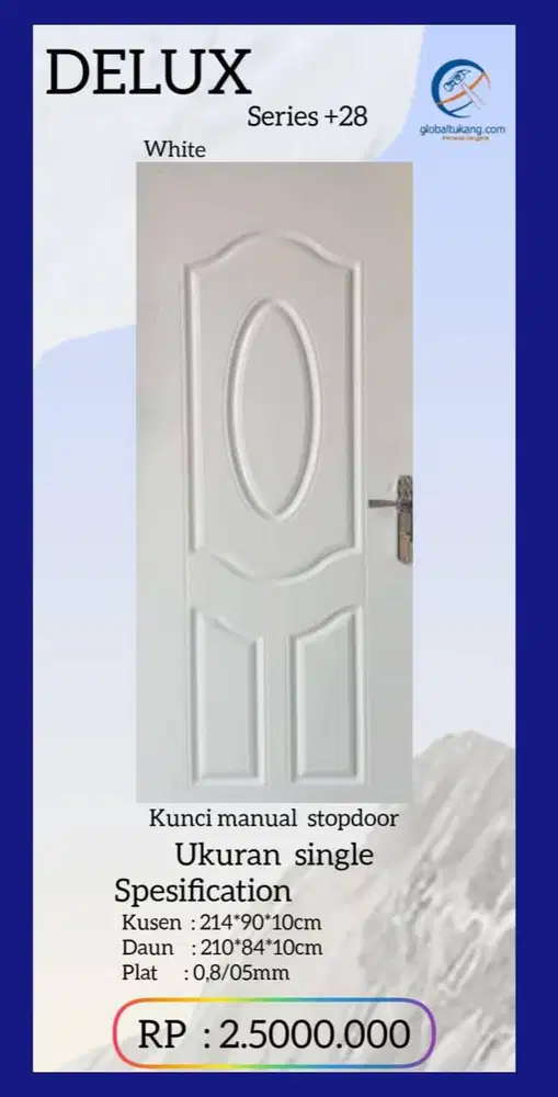 Jual Pintu baja motif kayu anti muai kota Padang