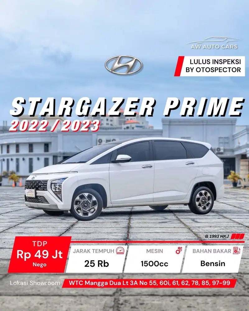 [KM 25 RB] Hyundai Stargazer Prime 2023 NIK 2022 trend style 2021