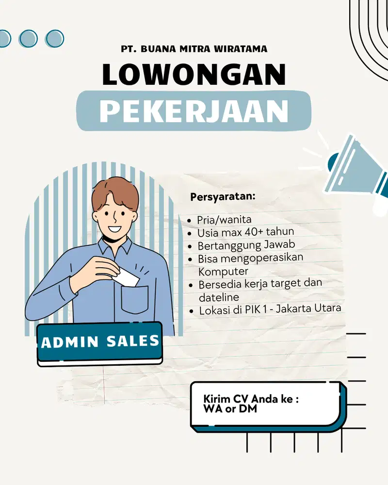 Dicari admin sales properti