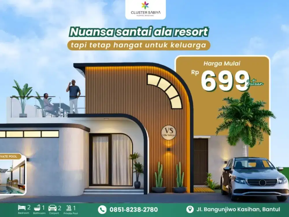 JUAL VILLA MURAH YOGYAKARTA BANTUL DENGAN KOLAM PRIBADI DAN ROOF TOP