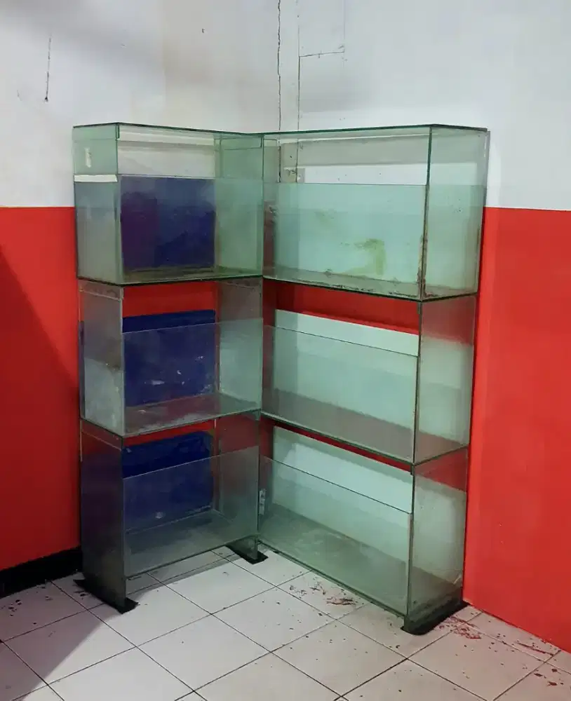 Aquarium susun 3 Full kaca, Tebal, No Bocor