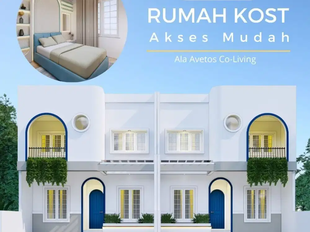 JUAL KOST JOGJA DESAIN SANTORINI LOKASI STRATEGIS BELAKANG UII