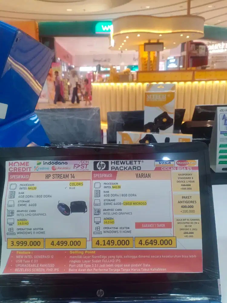 Cicilan/kredit Laptop HP STREAM 14 (8/64GB) HOME CREDIT