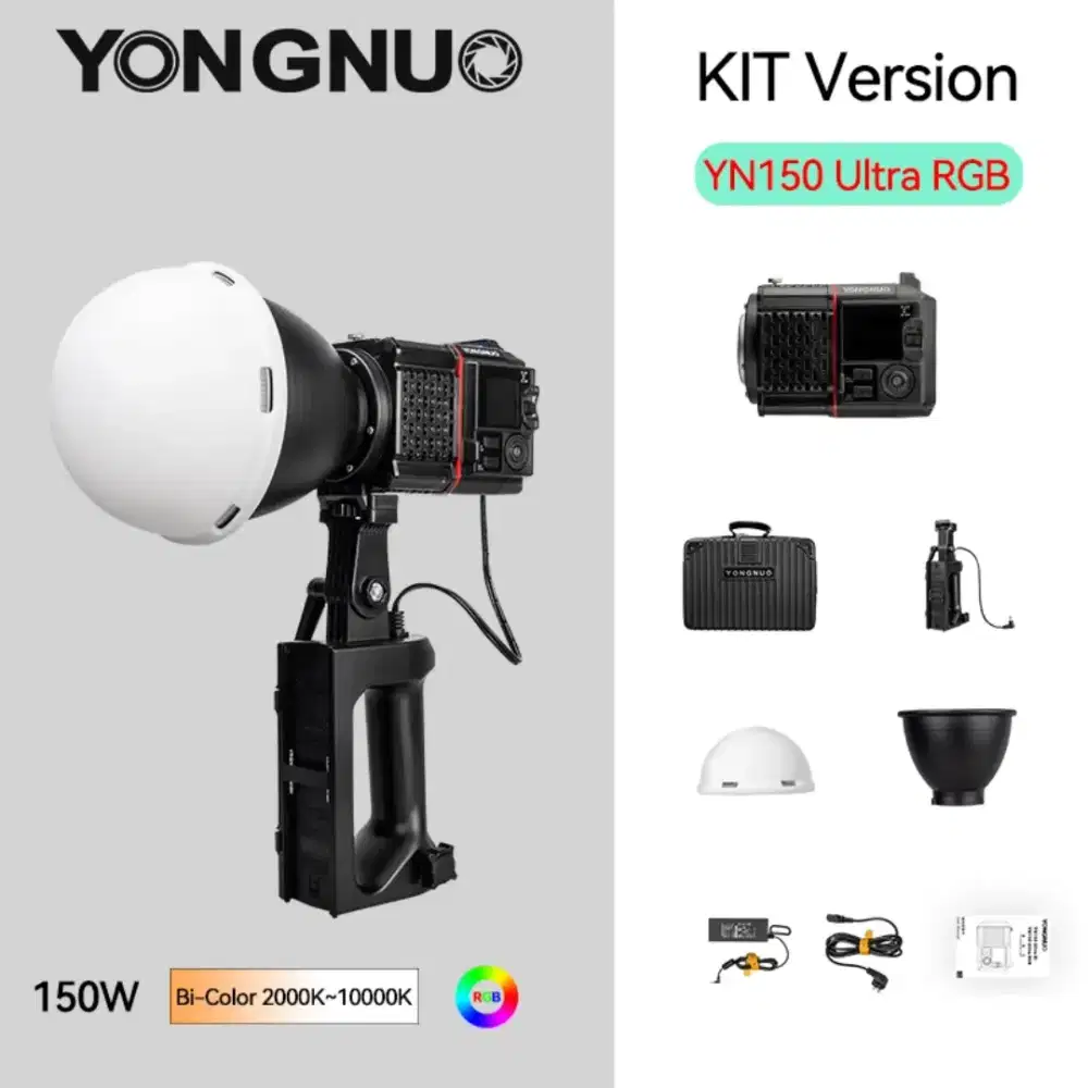 YN150 Kit Version, Constant 150W Handheld Bi-Color Video Light