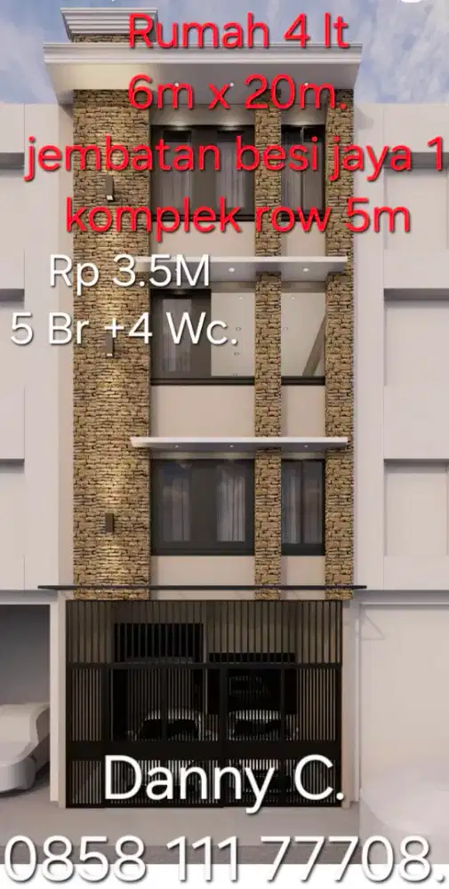 Ruko Jumbo 4lt,6m x 20m,dalam komplek ,strategis tenang
