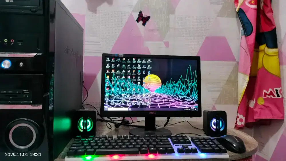 PC GAMING DESIGN + LCD 16 + RAM 8 GB + HD 500 GB + GAMES FILM APP