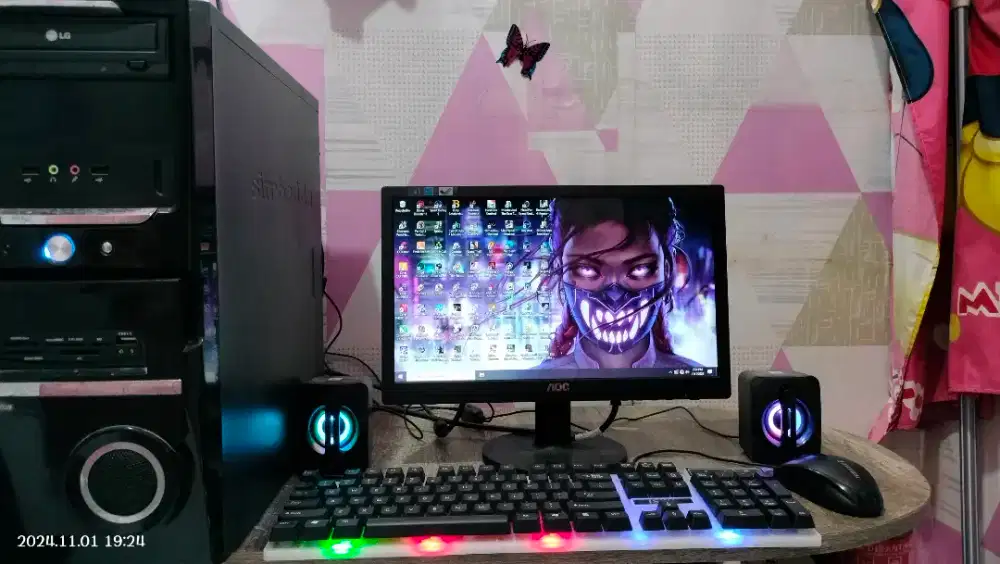 PC GAMING DESIGN + LCD 16 + RAM 8 GB + HD 500 GB + GAMES FILM APP