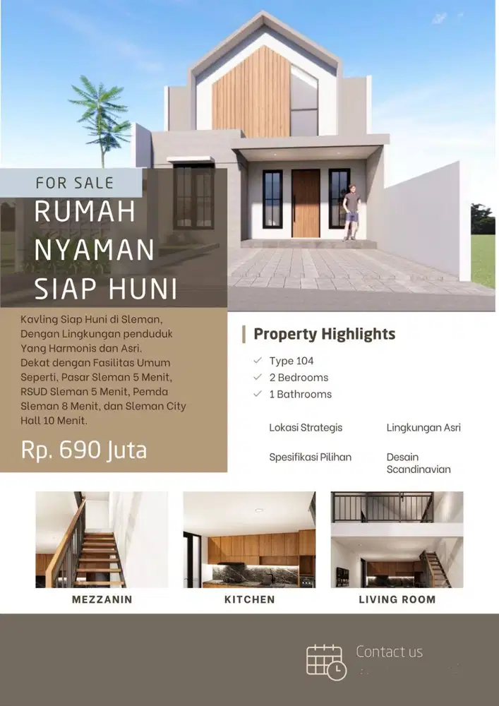 Rumah Baru dengan Desain Cantik 600 Jt-an diutara Pemda Sleman