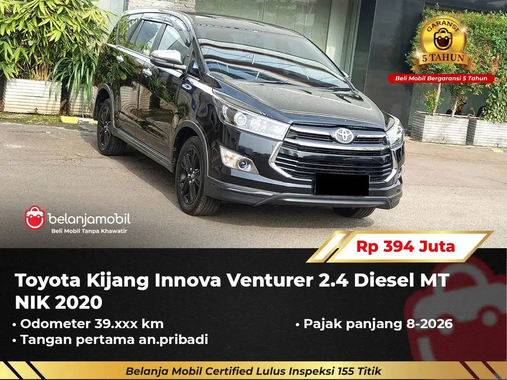 [ GARANSI 5TH ] Toyota Kijang Innova Venturer 2.4 Diesel MT 2020/2021