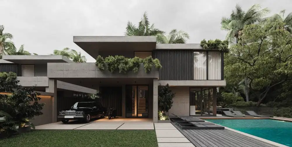 Beachfront 3-BR villa in Cemagi