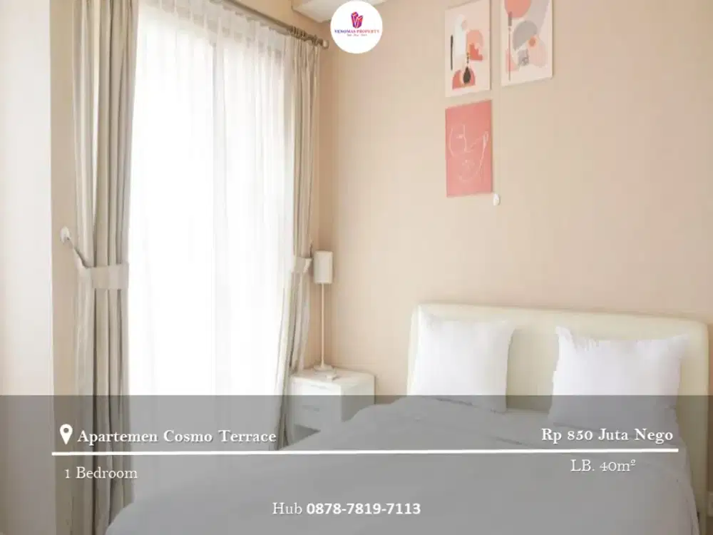 Dijual Apartement Cosmo Terrace 1BR Full Furnished Lantai Tinggi