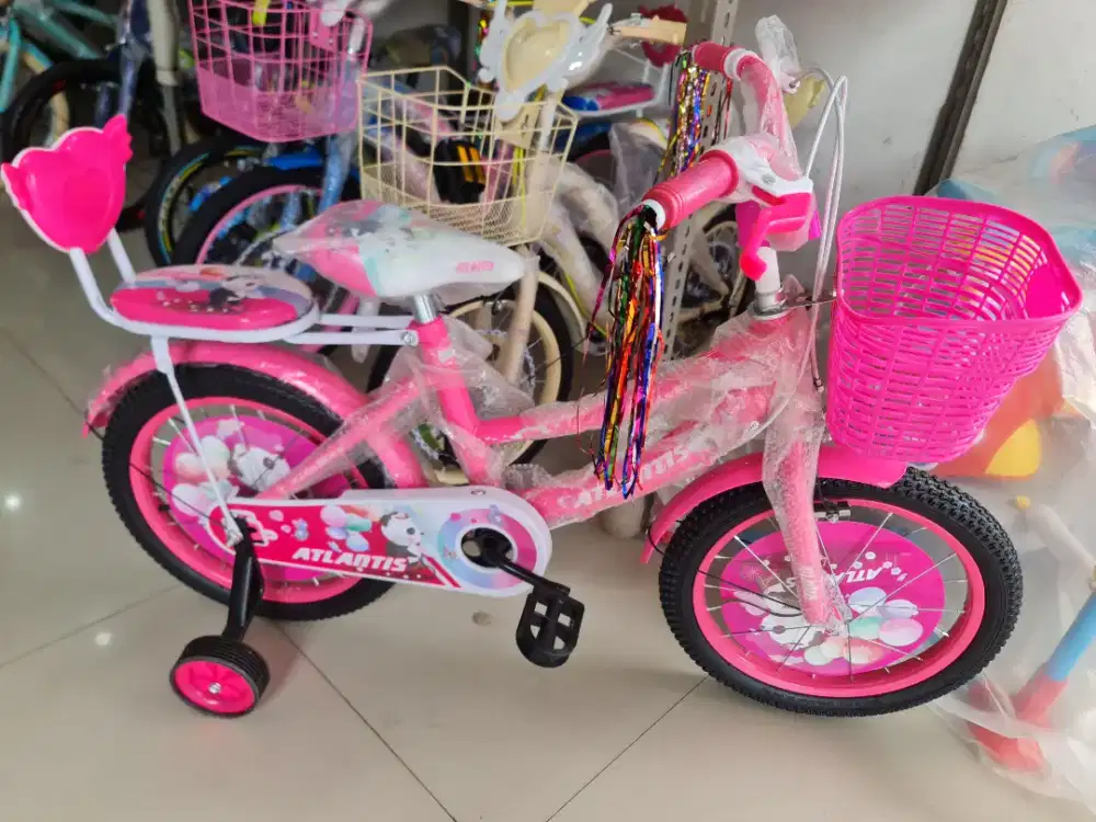 SEPEDA ANAK PEREMPUAN SEPEDA MINI CTB 16 INCH ATLANTIS ( PINK )