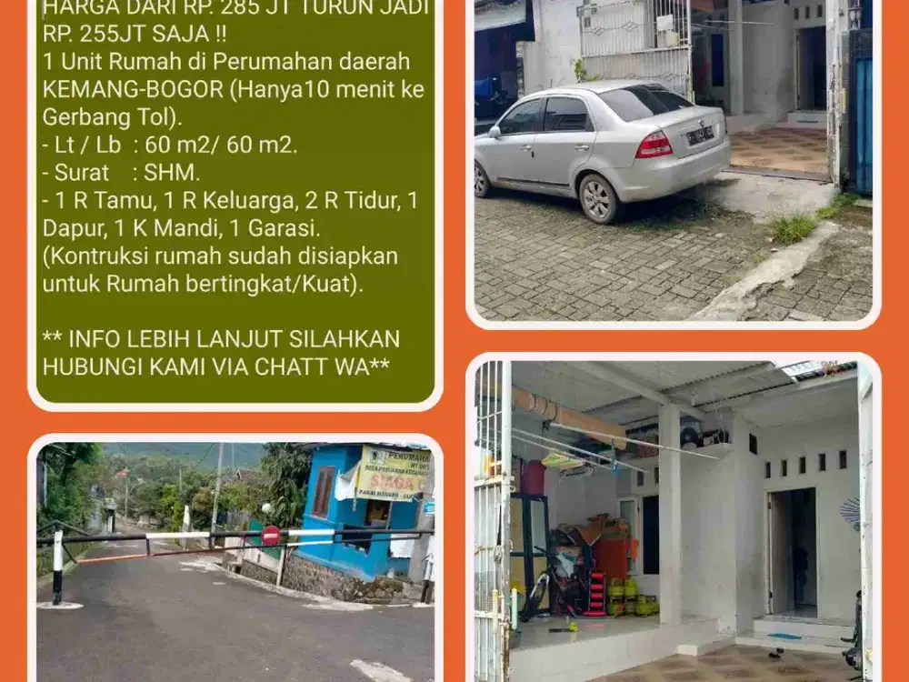 Rumah murah dlm komplek dengan lokasi strategis dekat gerbang tol, di Pabuaran-Kemang-Bogor 01.