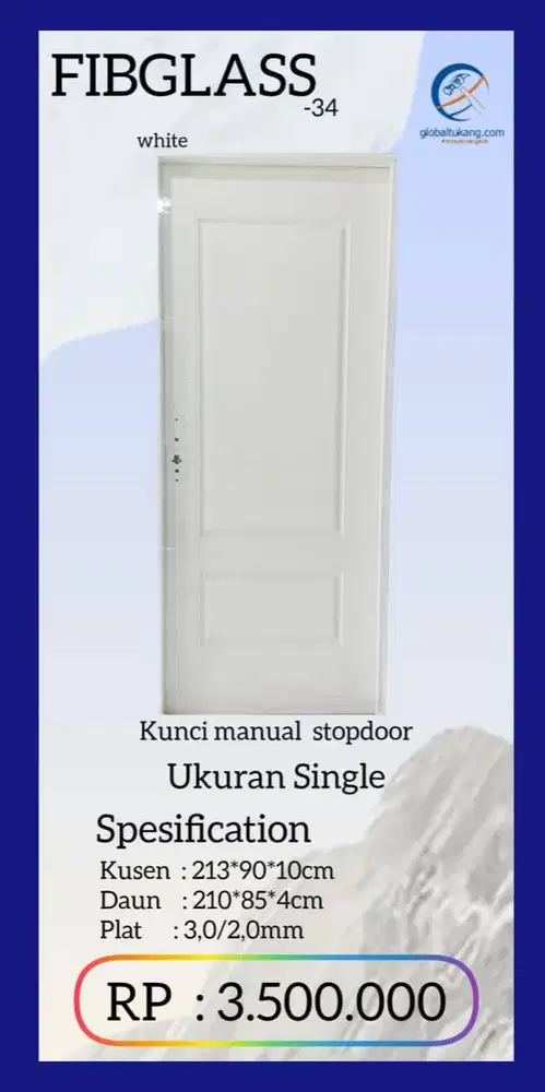 Jual Pintu baja anti rayap cocok untuk rumah minimalis kota Padang