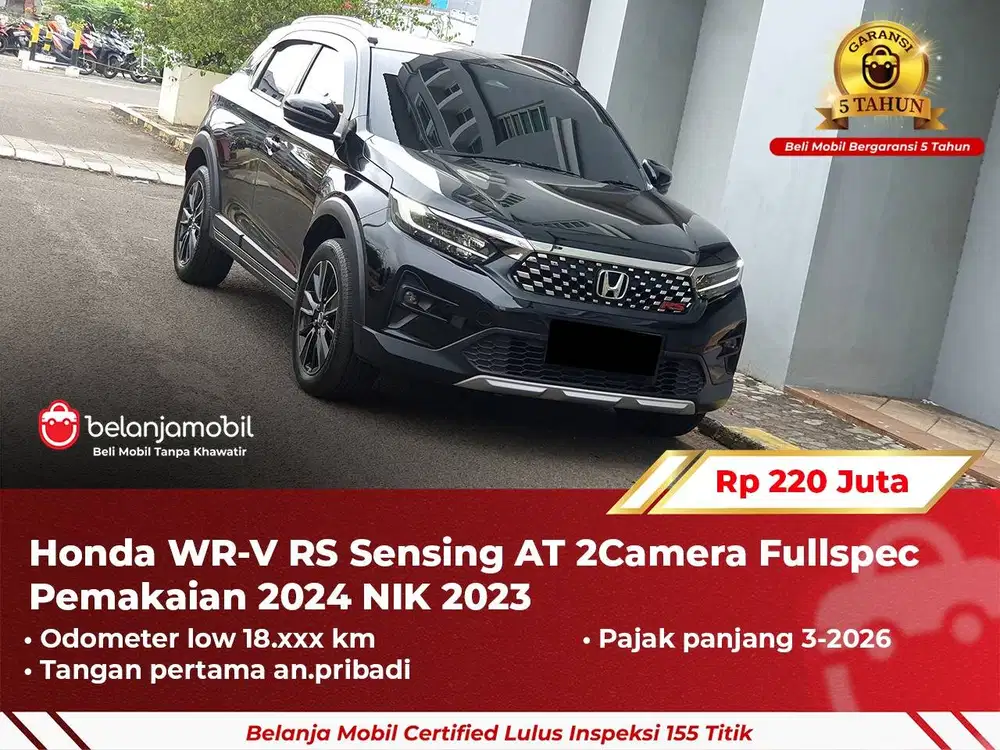 [ GARANSI 5TH ] Honda WRV WR-V WR V RS Sensing AT Fullspec 2023/2024