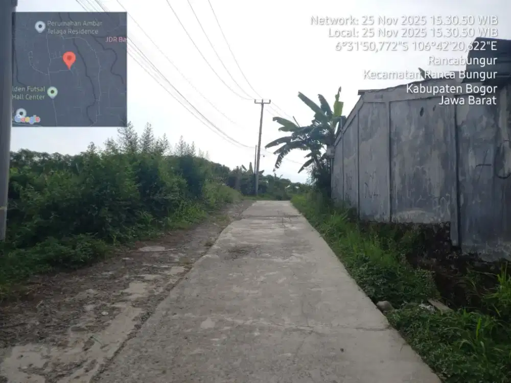 Di jual lhan tanah darat lt 1300 mtr pinggir jln cok tk rumah subsidi