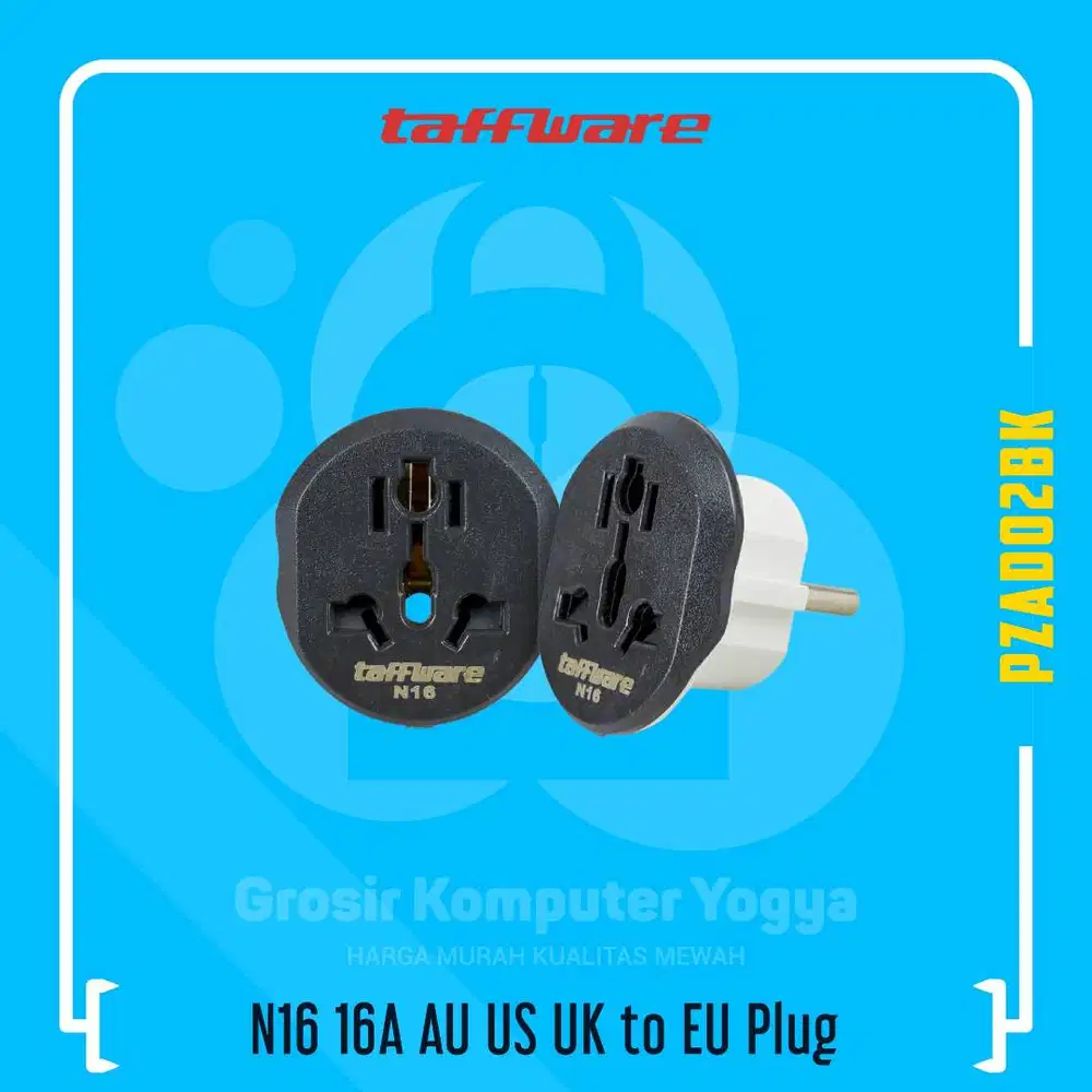 Taffware N16 16A AU US UK to EU Plug Universal Travel Adaptor