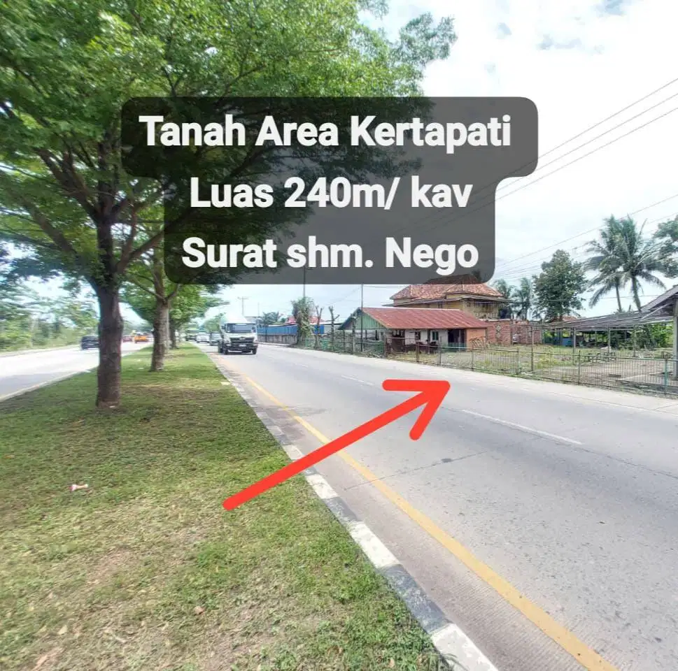 tanah pinggir jalan kertapati kota palembang