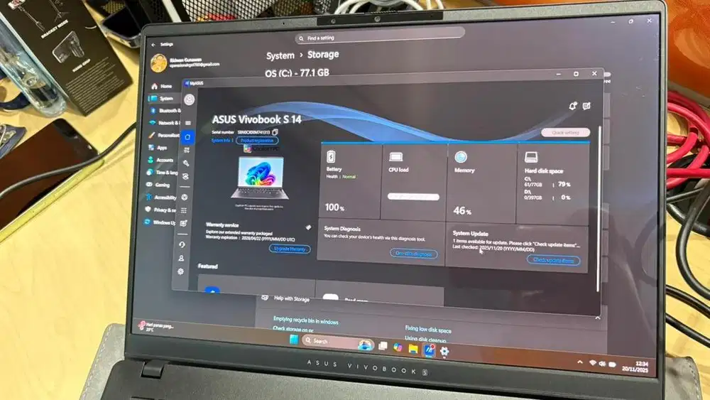 Laptop Asus VivoBook S 14 OLED Ram 16/512gb Ryzen 5