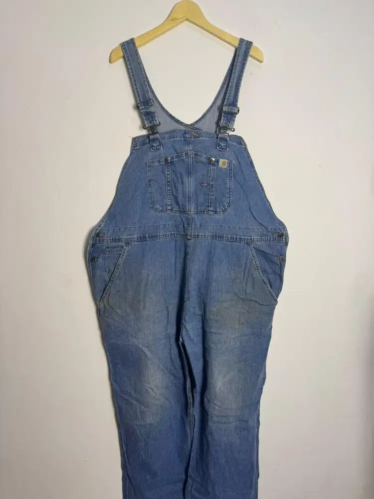Carhartt Overall Denim Jeans Washed Blue Original LP 124