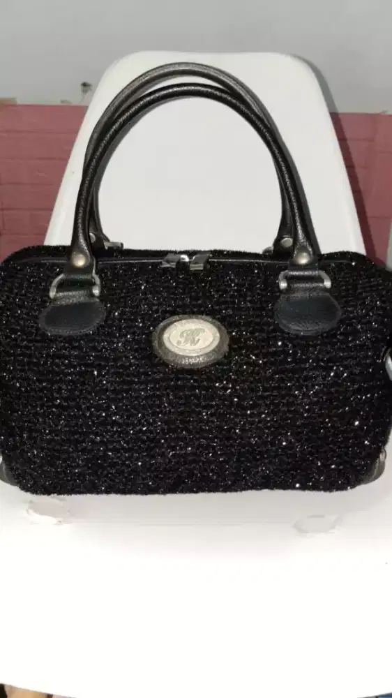 Tas wanita model dokter, bulu blink hitam, Sleman jogya