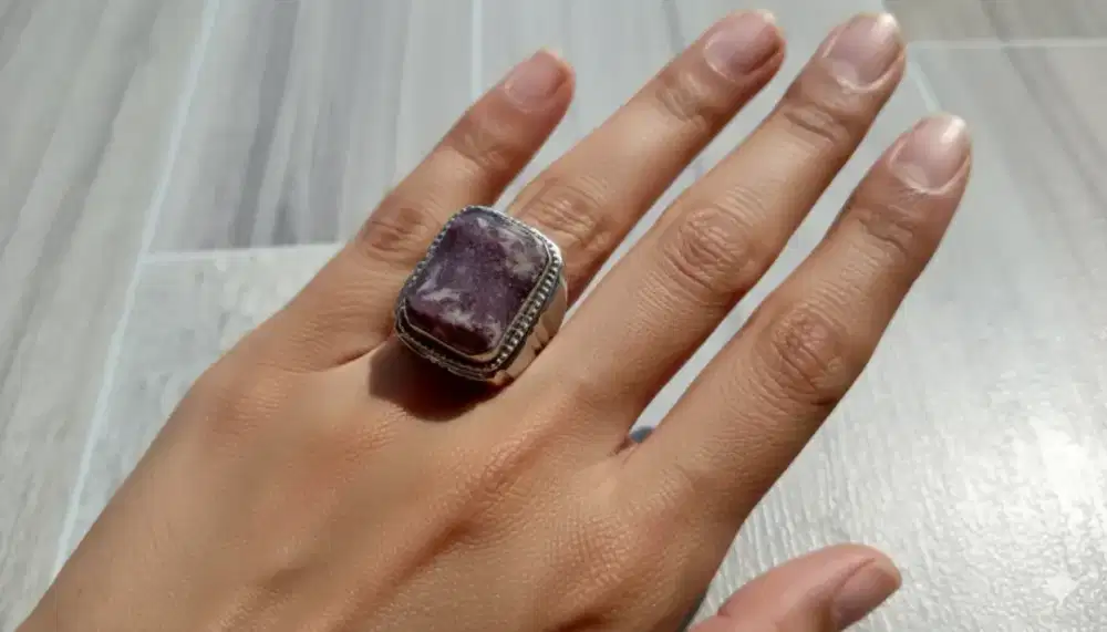 Natural Purple Lepidolite, monel Custom Doff MCD003