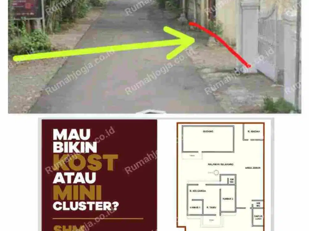 tanah dan bangunan Maguwoharjo hanya 200m dari pasar STAN tajem