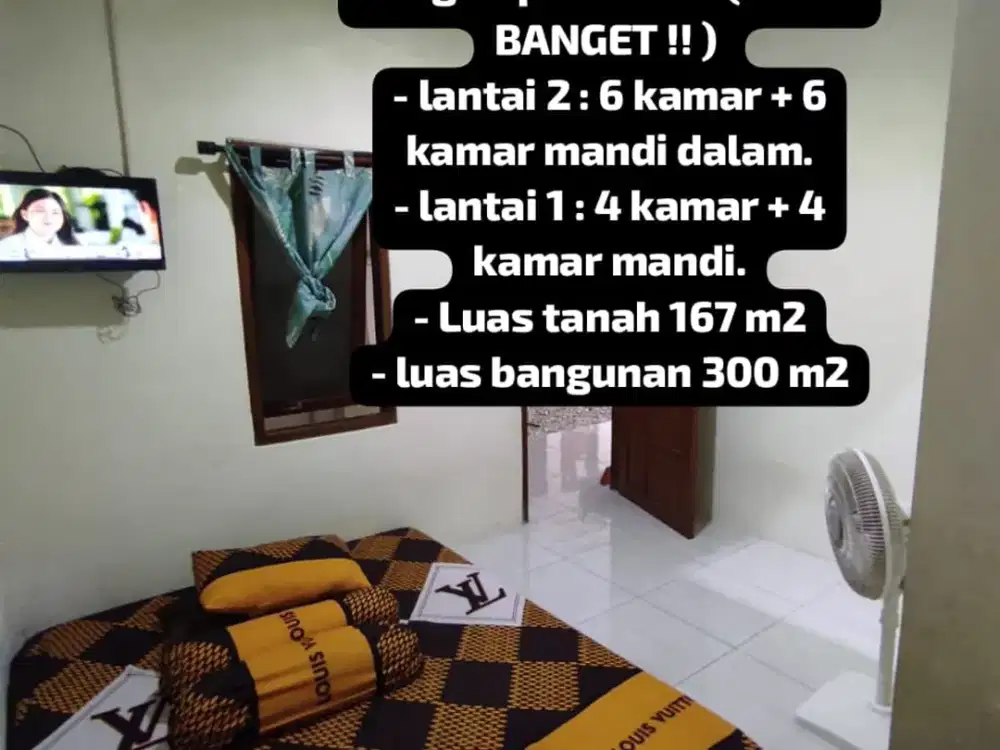 JUAL BU SHM MASUK BANK, RUMAH DAN KOS 6 KAMAR FULL PENGHUNI DEKAT UGM JOGJA