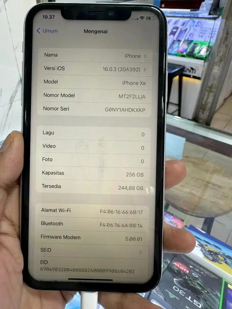 IPHONE XR 256GB IOS 16.0.1 BH 97% EKS INTER (WHITE)