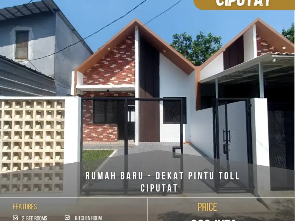 Di jual Rumah Baru Model SCANDINAVIAN di  CIPUTAT  Tangerang Selatan