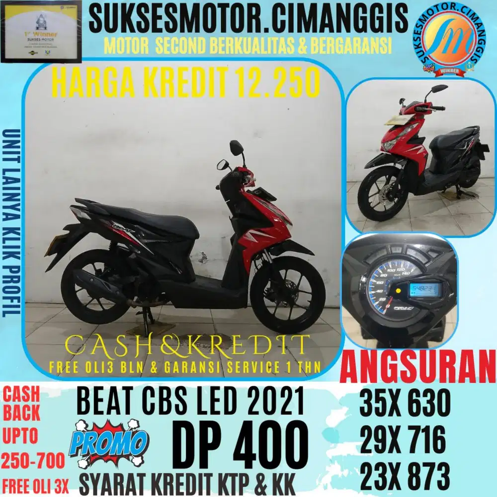 DP 400 DISKON POTONGAN CICILAN KE 1 300 RIBUA BEAT CBS LED