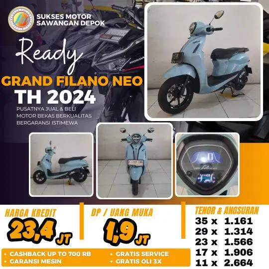 MULUS BERGARANSI YAMAHA GRAND FILANO NEO TH 2024 BISA CASH KREDIT
