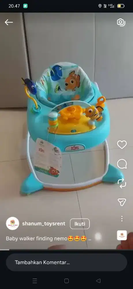 Baby Walker Finding Nemo Second Preloved