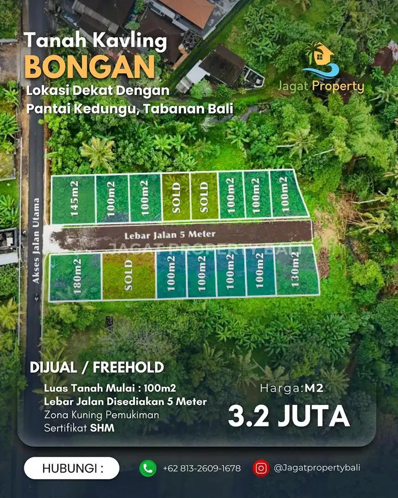 Dijual Tanah Kavling Berlokasi Bongan Tabanan Bali